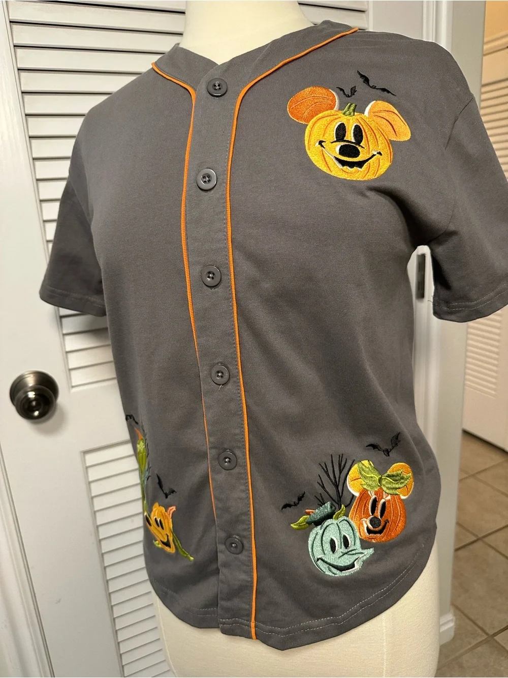 Disneyland Resort Halloween Mickey and Friends Baseball Button Up Jersey